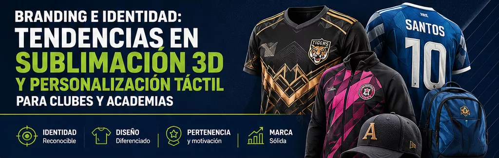 Branding e identidad: Tendencias en sublimación 3D y personalización táctil para clubes y academias