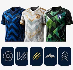 Tres jerseys con patrones exclusivos y sus texturas